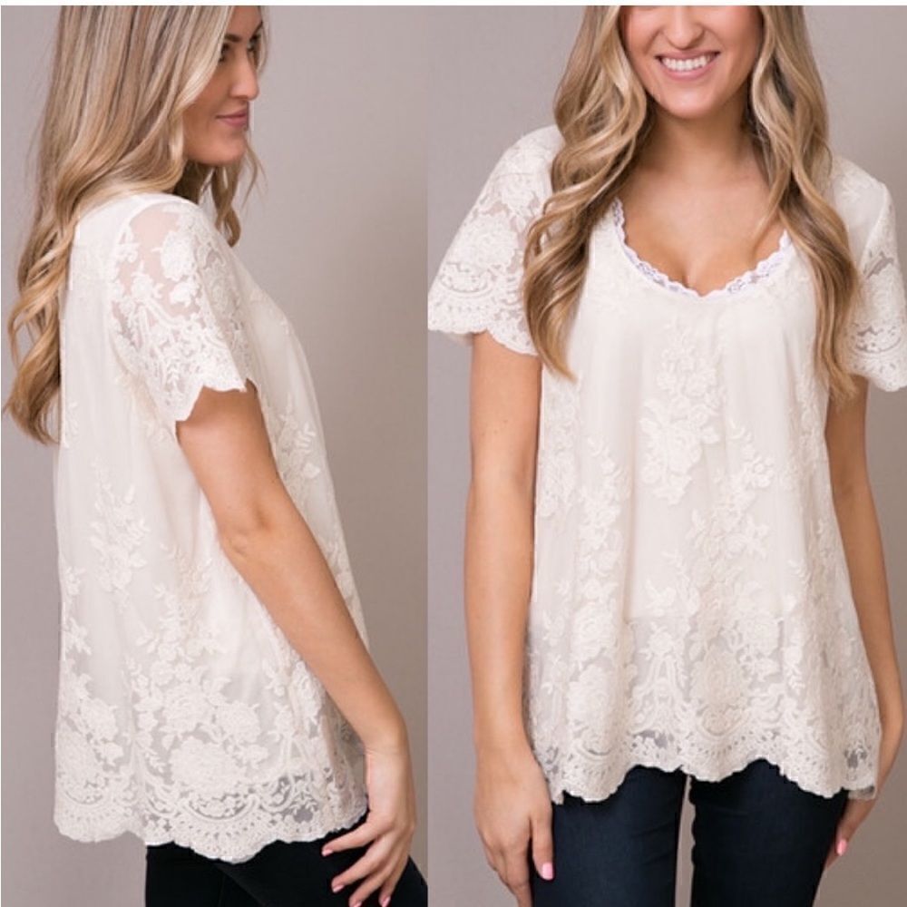 Show me you Mumu Lola lace top Size S NWOT
